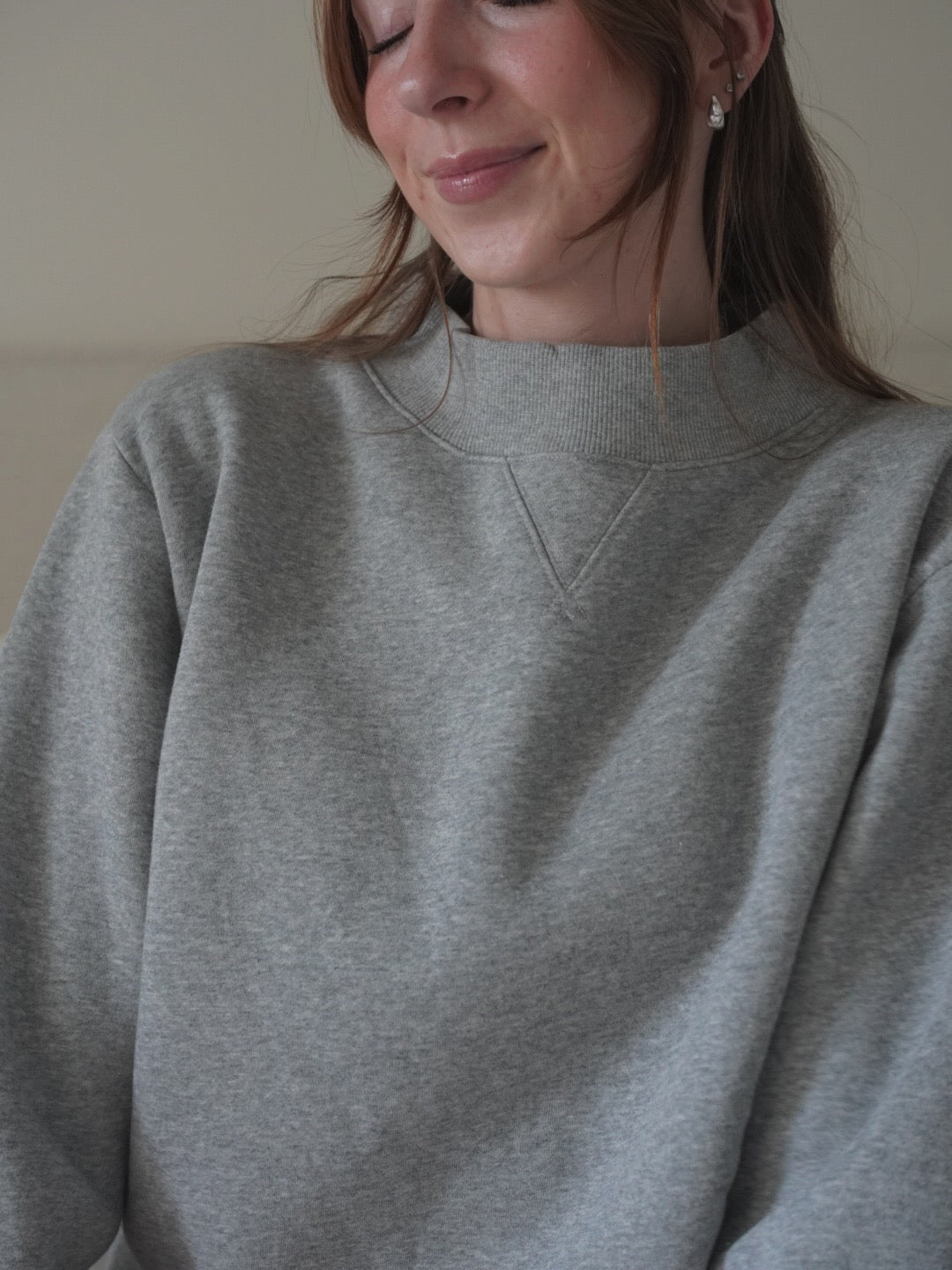 Cozy Mock Neck // Heather Grey