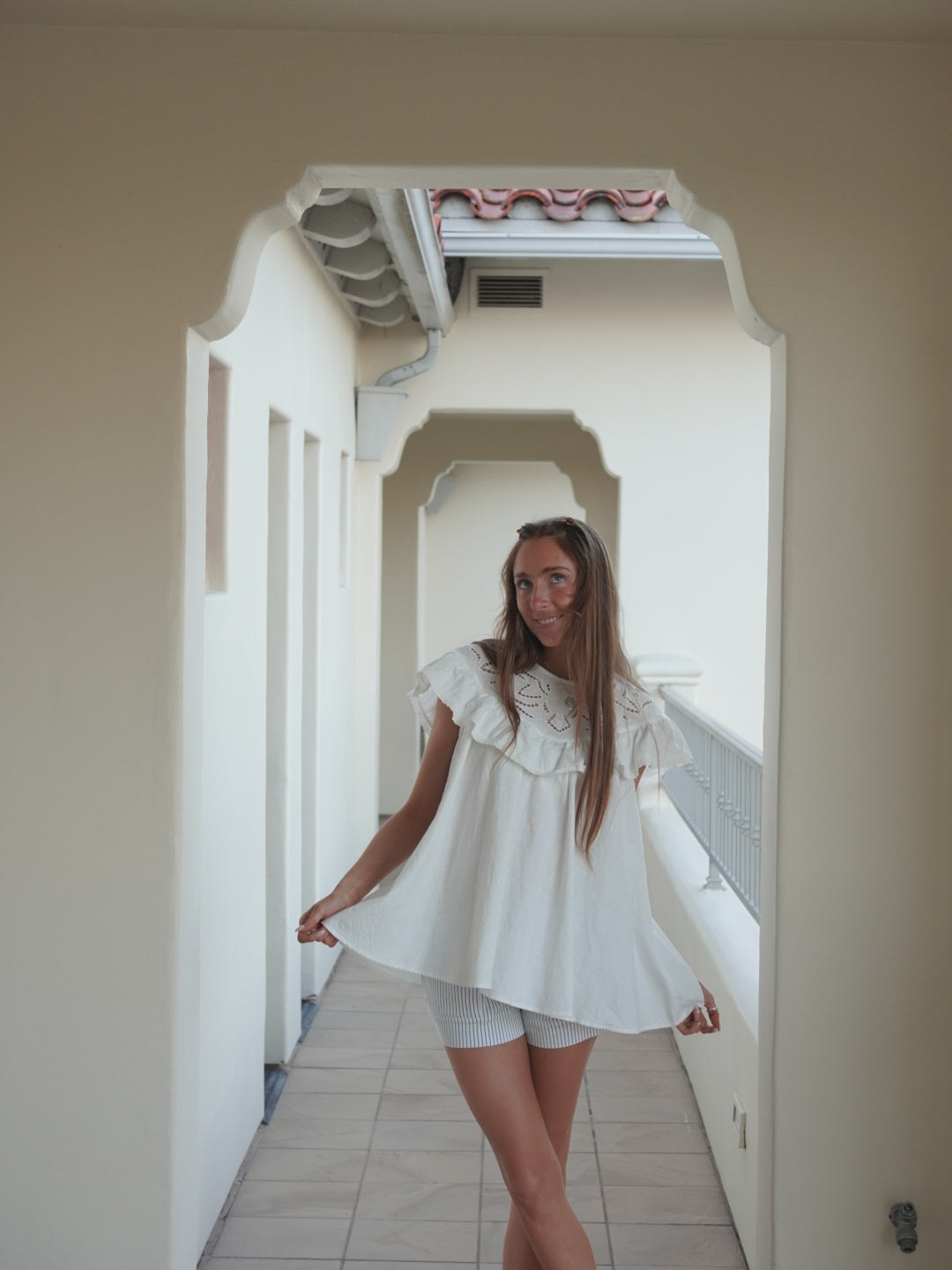 Santorini Ruffle Top