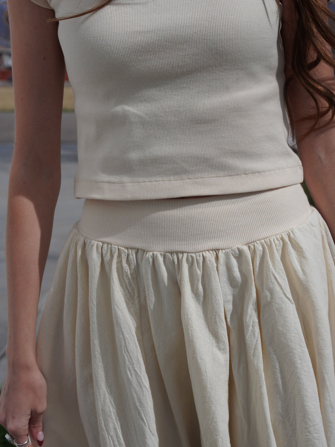 White Rose Skirt Set