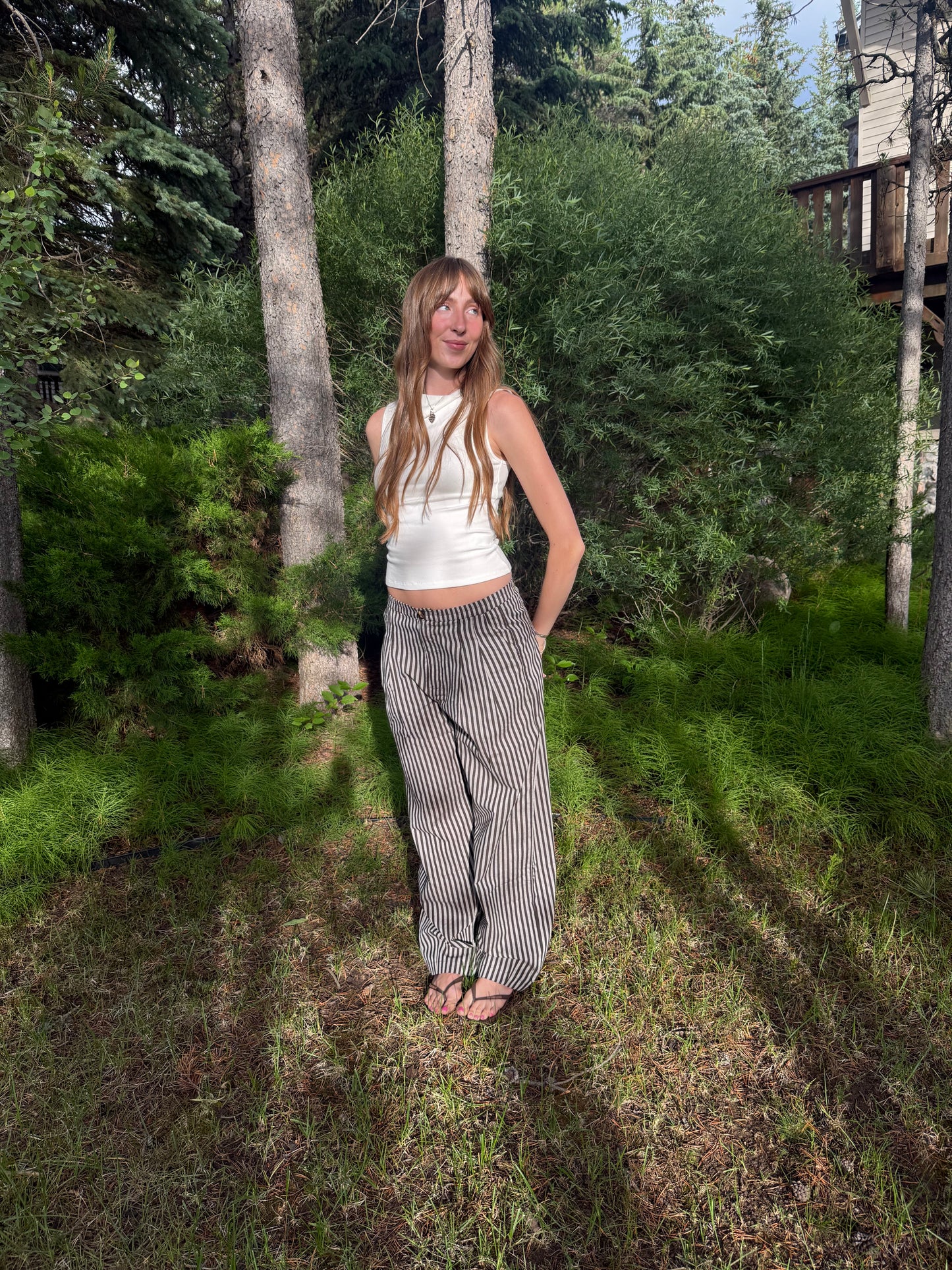 Chocolate Striped Trousers