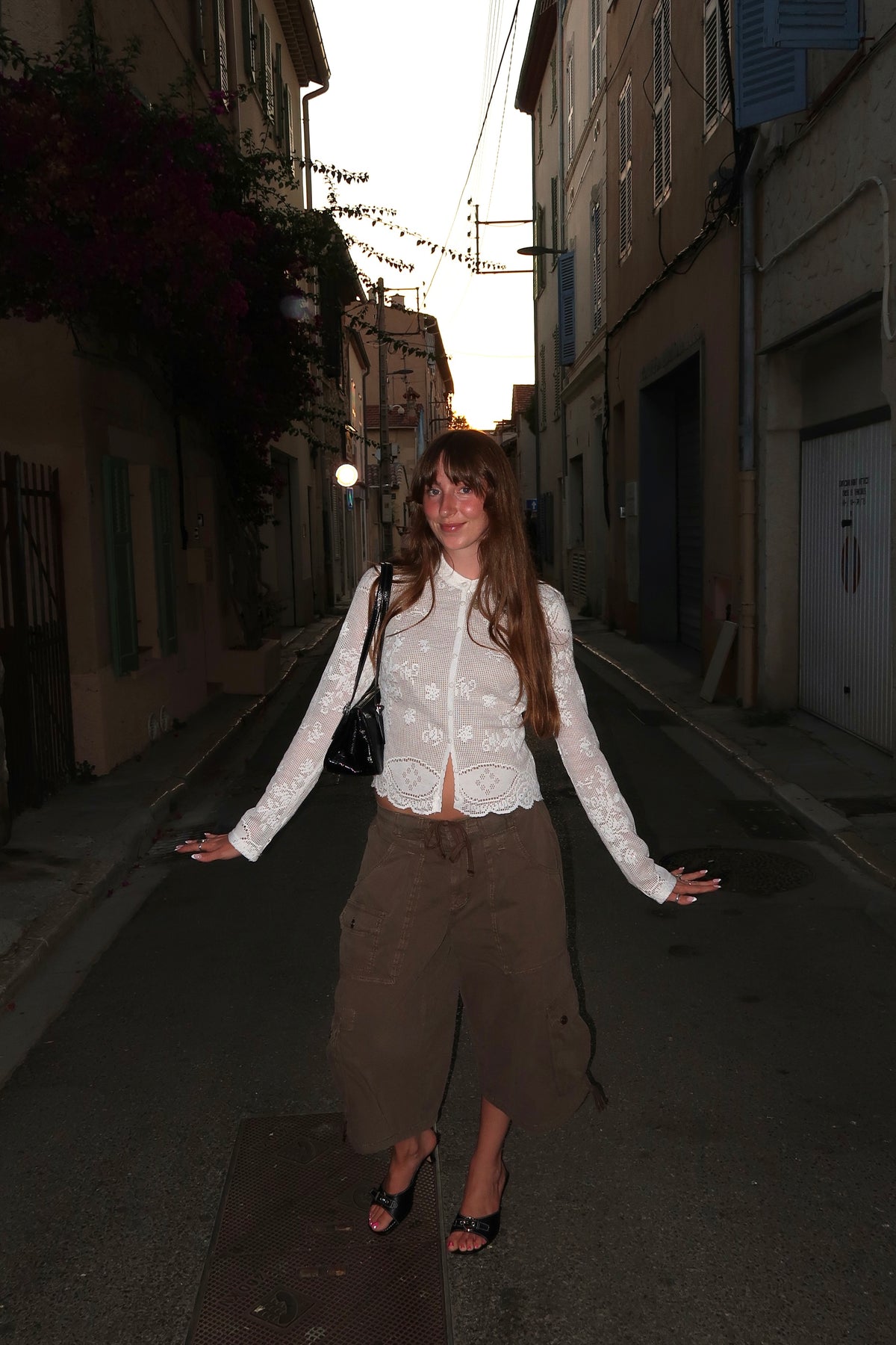 Ciao! Lace Button Up Top