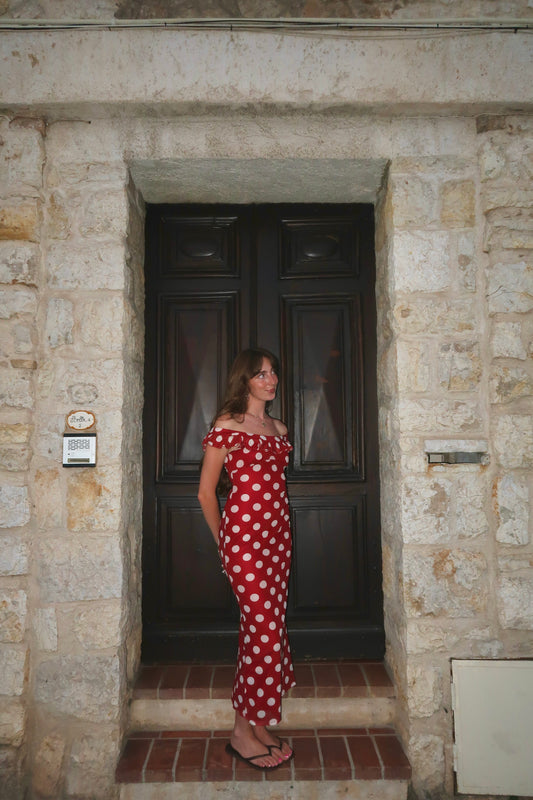 The XOXO Red Polka Dot Maxi Dress