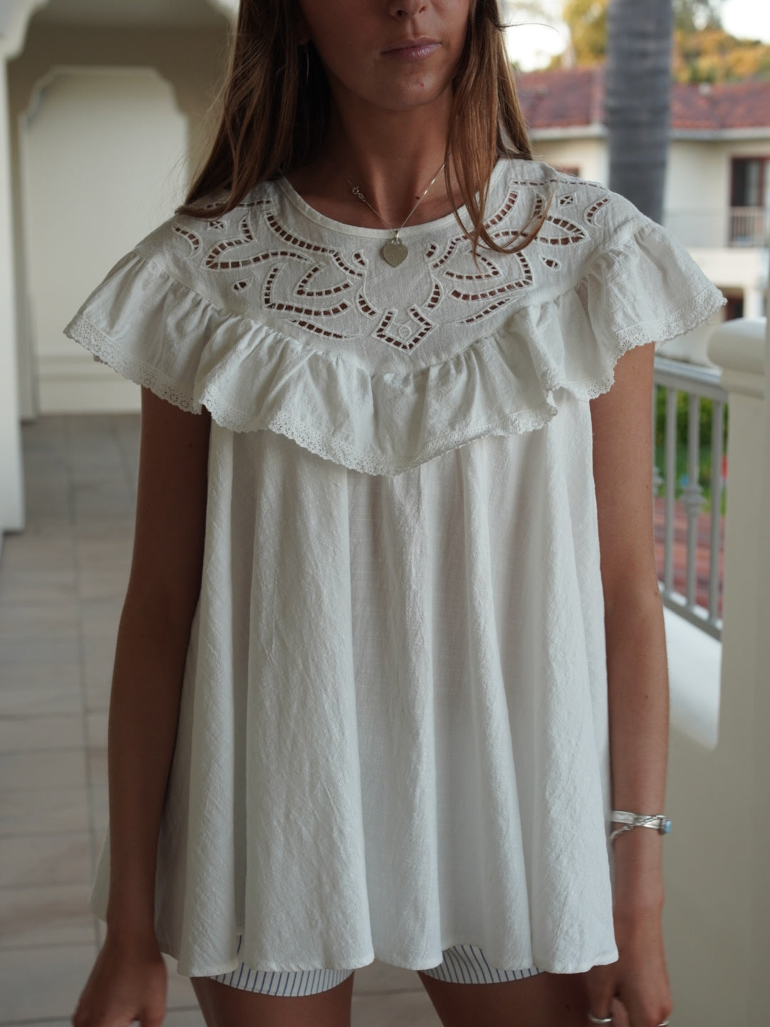 Santorini Ruffle Top