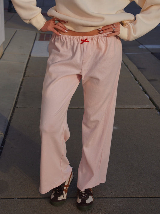 Rosebud Pointelle Knit Pants // Blush