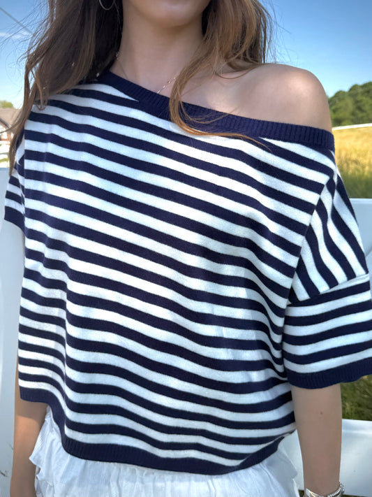 Striped Coastal Sweater Top