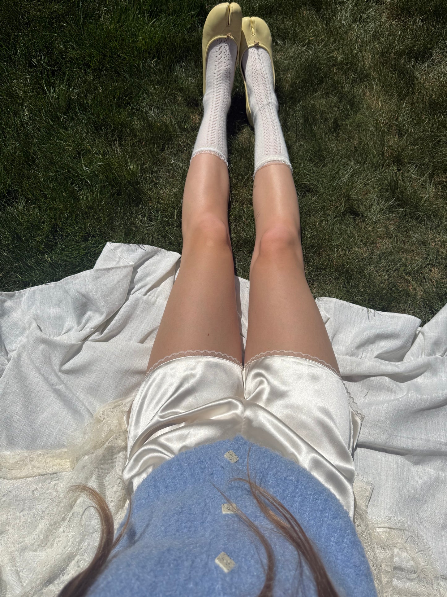 Coconut Cream Lace Shorts