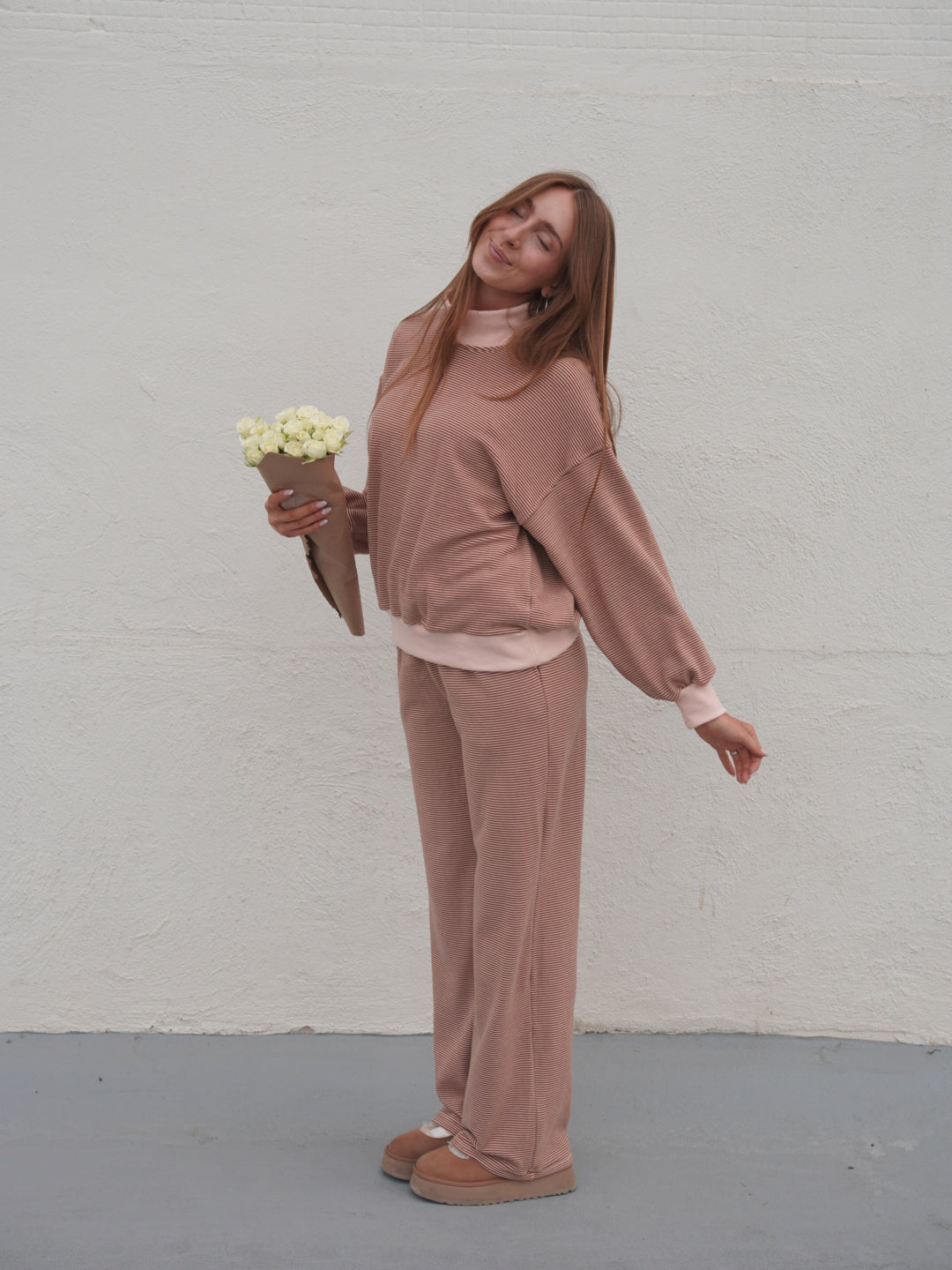 Mabel Striped Mock Neck Set
