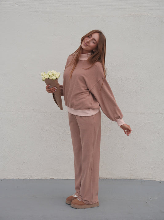 Mabel Striped Mock Neck Set
