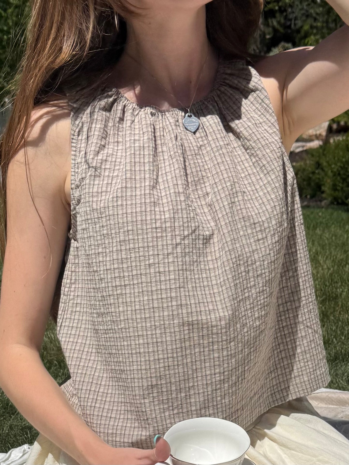 Brown Sugar Plaid Tank