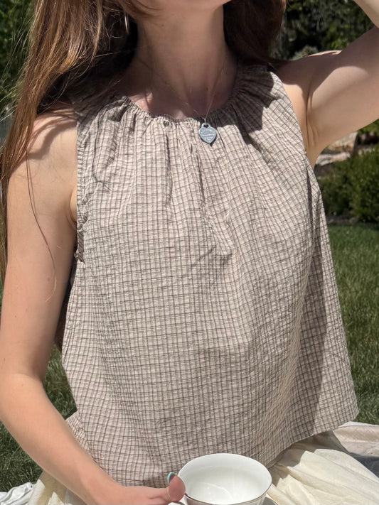 Brown Sugar Plaid Tank