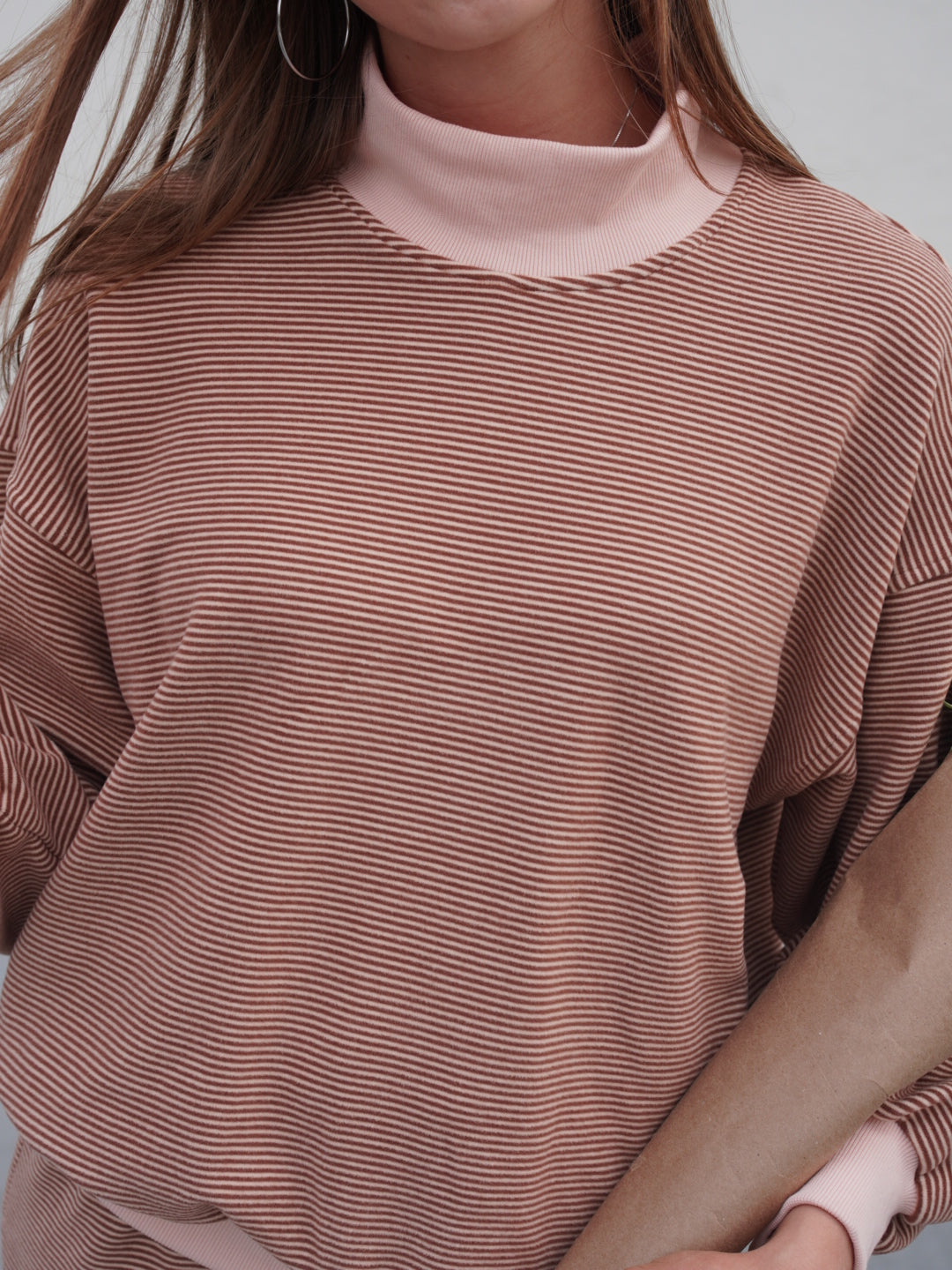 Mabel Striped Mock Neck Set