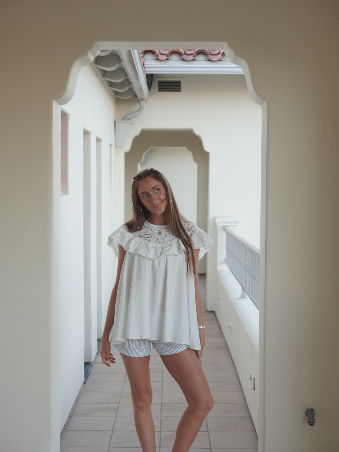 Santorini Ruffle Top